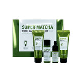 SOME BY MI Super Matcha Pore Care Starter Kit/Toner 1.01Oz, Serum 0.33Oz, Cleansing Gel 1.42Oz, Clay Mask 1.48Oz / Sebum, Anti-wrinkle and Trouble Care/Facial Skin Care Set