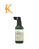 Skincare bottle with black pump on a white background, featuring a brand logo above.