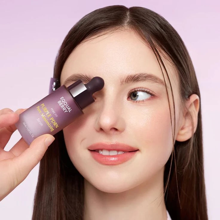 EQQUALBERRY Purple PDRN Pore Minimizing Serum – Vegan Collagen & Peptides for Pore Refining & Skin Elasticity | Niacinamide & CICA Exosome for Calming | Korean Glass Skin