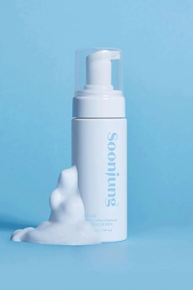 ETUDE Soonjung pH 6.5 Whip Cleanser, Face Wash for Sensitive Skin, Soft Bubble, Hypoallergenic Cleansing, Low pH Level, Fragrance-Free, Panthenol, Madecassoside, Korean Skin Care