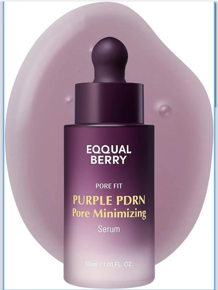 EQQUALBERRY Purple PDRN Pore Minimizing Serum – Vegan Collagen & Peptides for Pore Refining & Skin Elasticity | Niacinamide & CICA Exosome for Calming | Korean Glass Skin