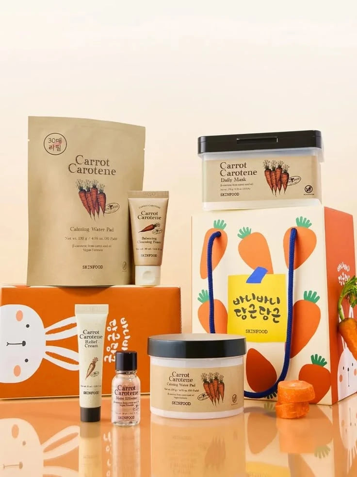 SKINFOOD Carrot Carotene Holiday Set - Soothing & Redness Relief (Sensitive Skin Bundle)