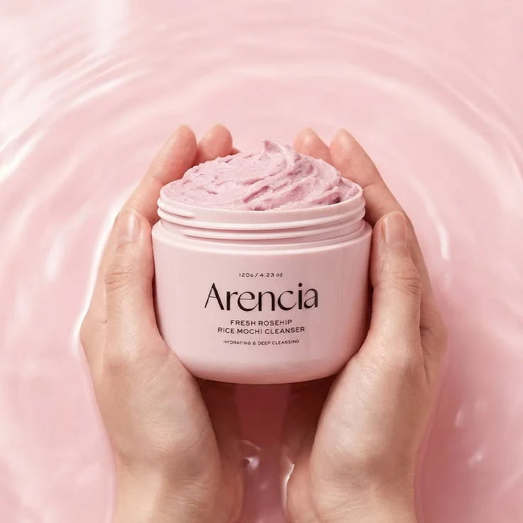 Arencia Fresh Rosehip Rice Mochi Cleanser - Pore Tightening & Vitamin Glow (Pink Dough)