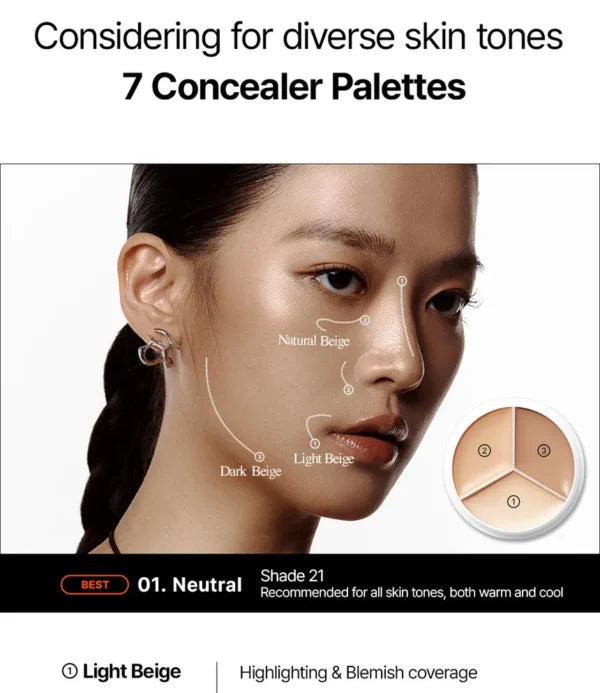 TFIT Cover Up Pro Concealer Warm 3-Shade Full Coverage Palette