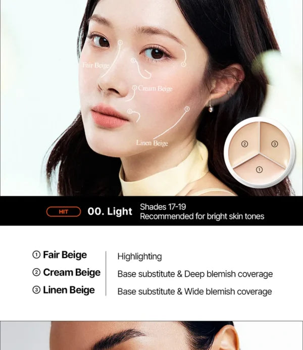 TFIT Cover Up Pro Concealer Warm 3-Shade Full Coverage Palette