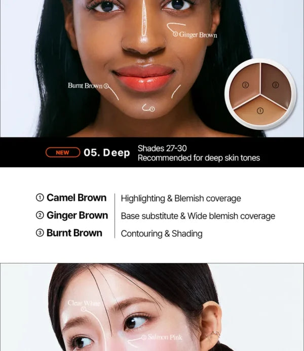 TFIT Cover Up Pro Concealer Warm 3-Shade Full Coverage Palette
