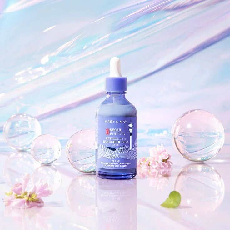 Mary&May Seoul Edition Retinol 0.1% + Bakuchiol Serum - Best for Beginners & Pores (Soothing Cica)