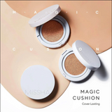 Missha Magic Cushion makeup product on a beige background