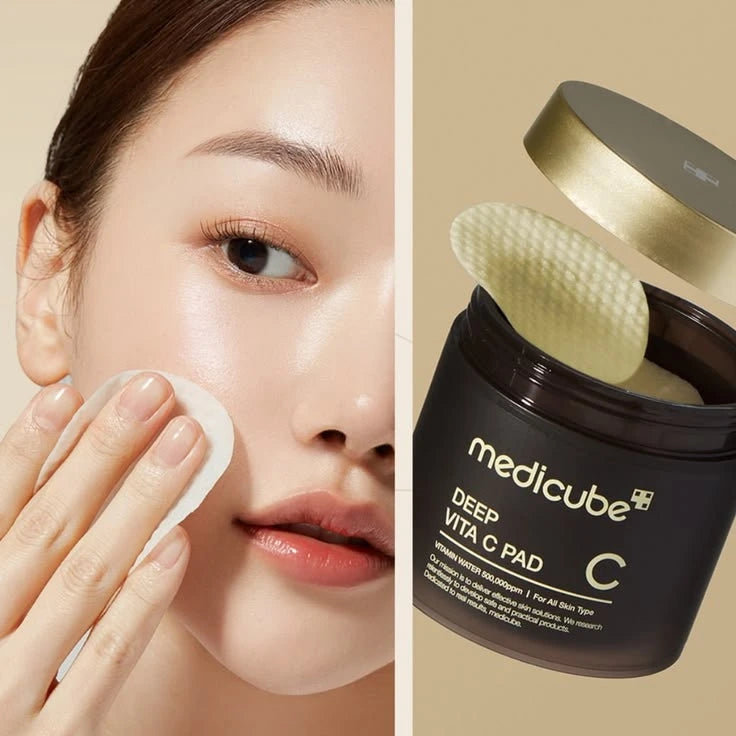 Medicube Deep Vita C Facial Toner Pads for Uneven Skin Tone, 500,000PPM of Vitamin Water & 3 Types of Vitamin, Hydrating & Resurfacing (70 sheets)