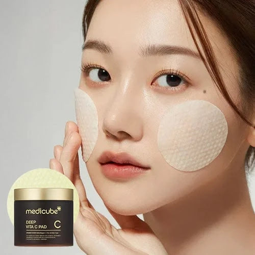 Medicube Deep Vita C Facial Toner Pads for Uneven Skin Tone, 500,000PPM of Vitamin Water & 3 Types of Vitamin, Hydrating & Resurfacing (70 sheets)