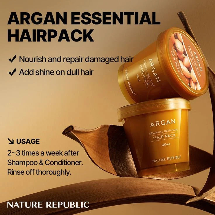 NATURE REPUBLIC - Argan Essential Deep Care Hair Pack
