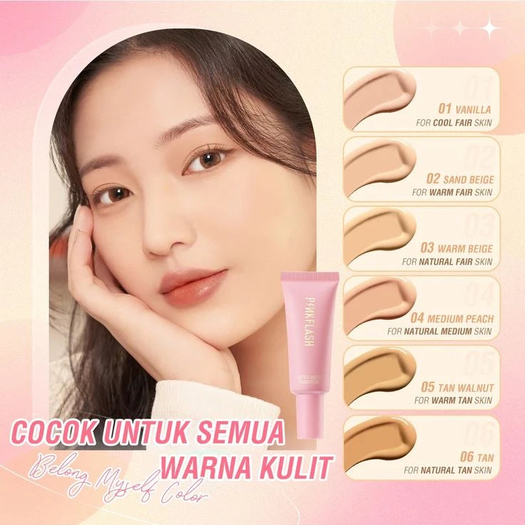 PINKFLASH Lasting Matte Foundation 02 Sand Beige Full Coverage