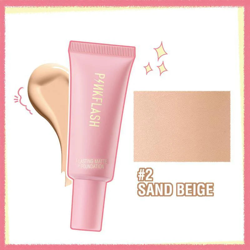 PINKFLASH Lasting Matte Foundation 02 Sand Beige Full Coverage