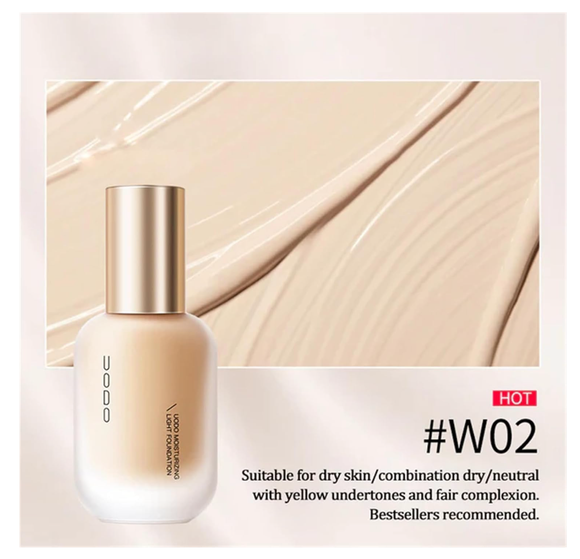 UODO - Veil Matte Lasting Foundation For Oily Skin W02