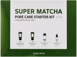 SOME BY MI Super Matcha Pore Care Starter Kit/Toner 1.01Oz, Serum 0.33Oz, Cleansing Gel 1.42Oz, Clay Mask 1.48Oz / Sebum, Anti-wrinkle and Trouble Care/Facial Skin Care Set