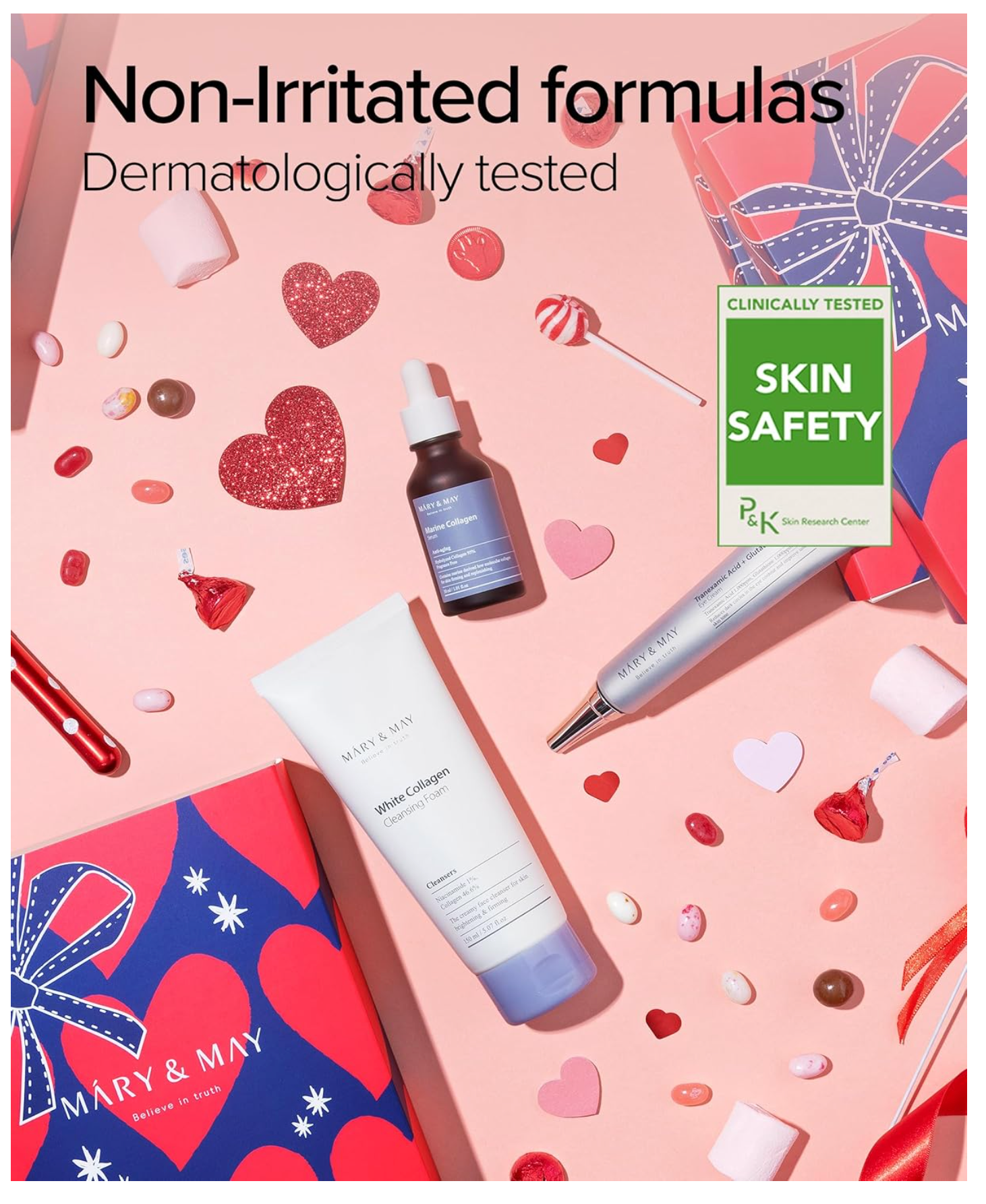 Mary&May White Collagen Cleansing Foam - Deep Cleansing, Hydrating Formula for Firm and Radiant Skin with Niacinamide - Korean Skincare, EWG Green Grade, Hypoallergenic, 5.07 fl.oz.
