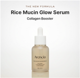 Arencia Rice Mucin Glow Serum, Collagen + Hyaluronic Acid & Niacinamide, 1.01 fl oz