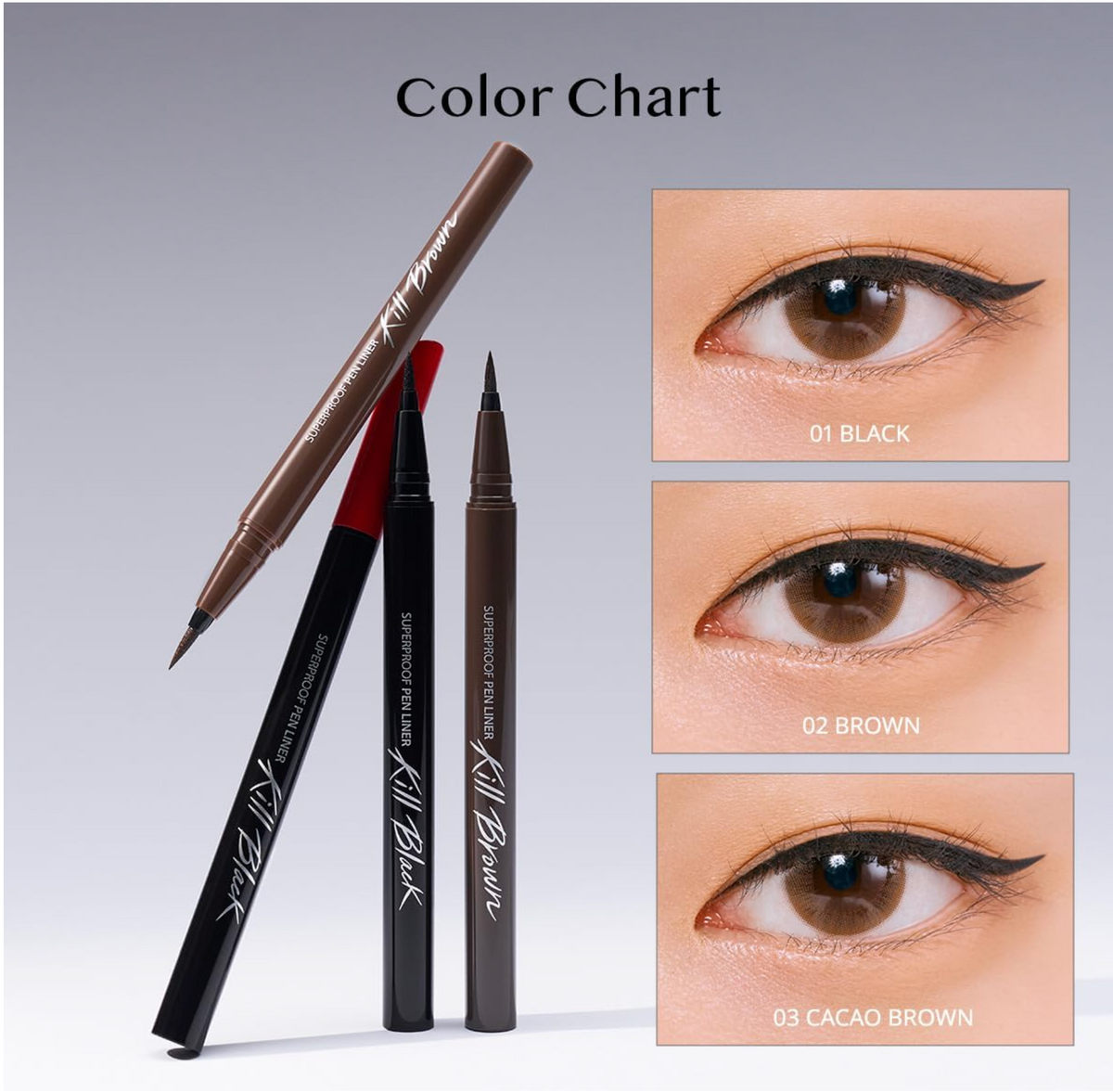 CLIO Superproof Pen Liner - #02 Brown (Best Waterproof & Natural Brown Eyeliner)