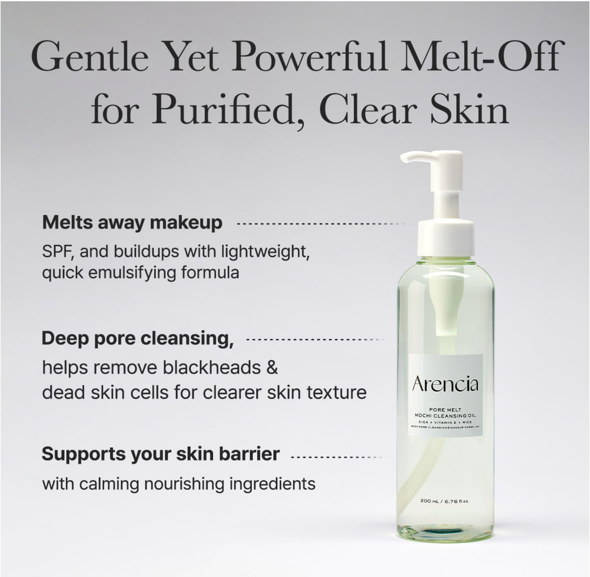K Beauty Vanity Arencia Pore Melt Mochi Makeup-Removing Cleansing Oil