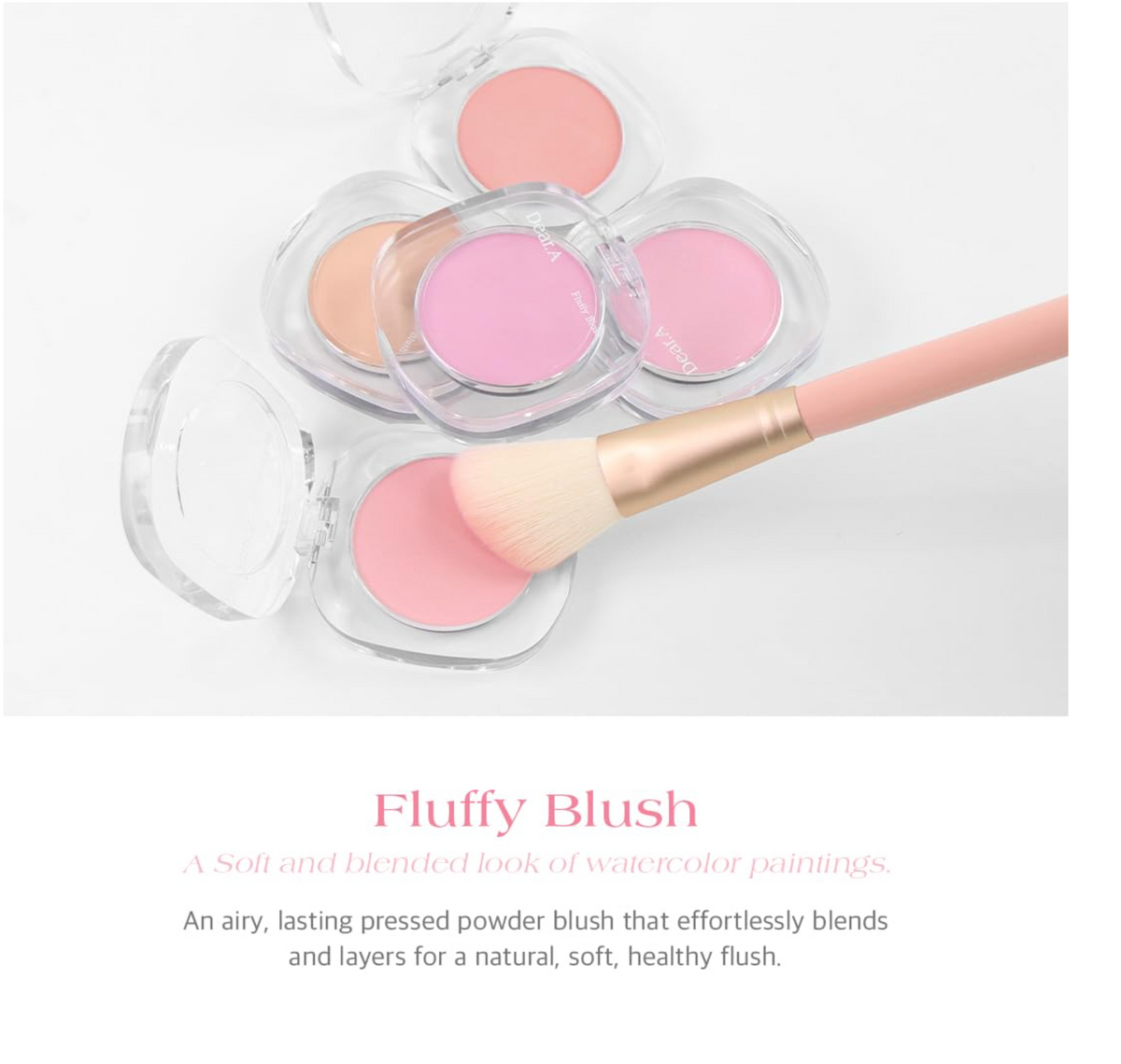 Dear.A Fluffy Blush #04 Childlike - Best for Sun-Kissed Glow & Warm Coral (Pore Blurring)