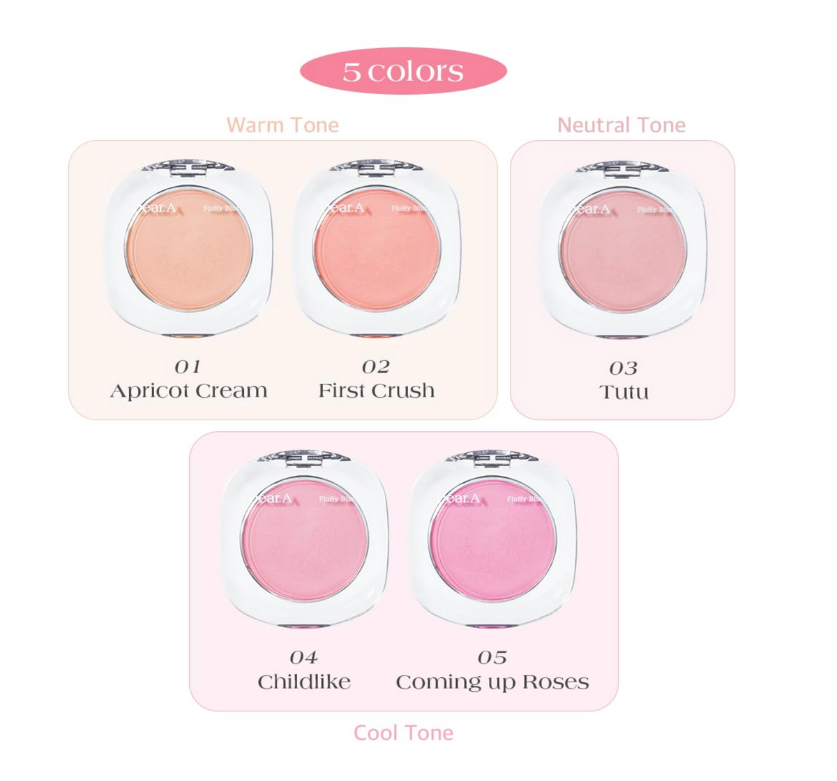 Dear.A Fluffy Blush #04 Childlike - Best for Sun-Kissed Glow & Warm Coral (Pore Blurring)