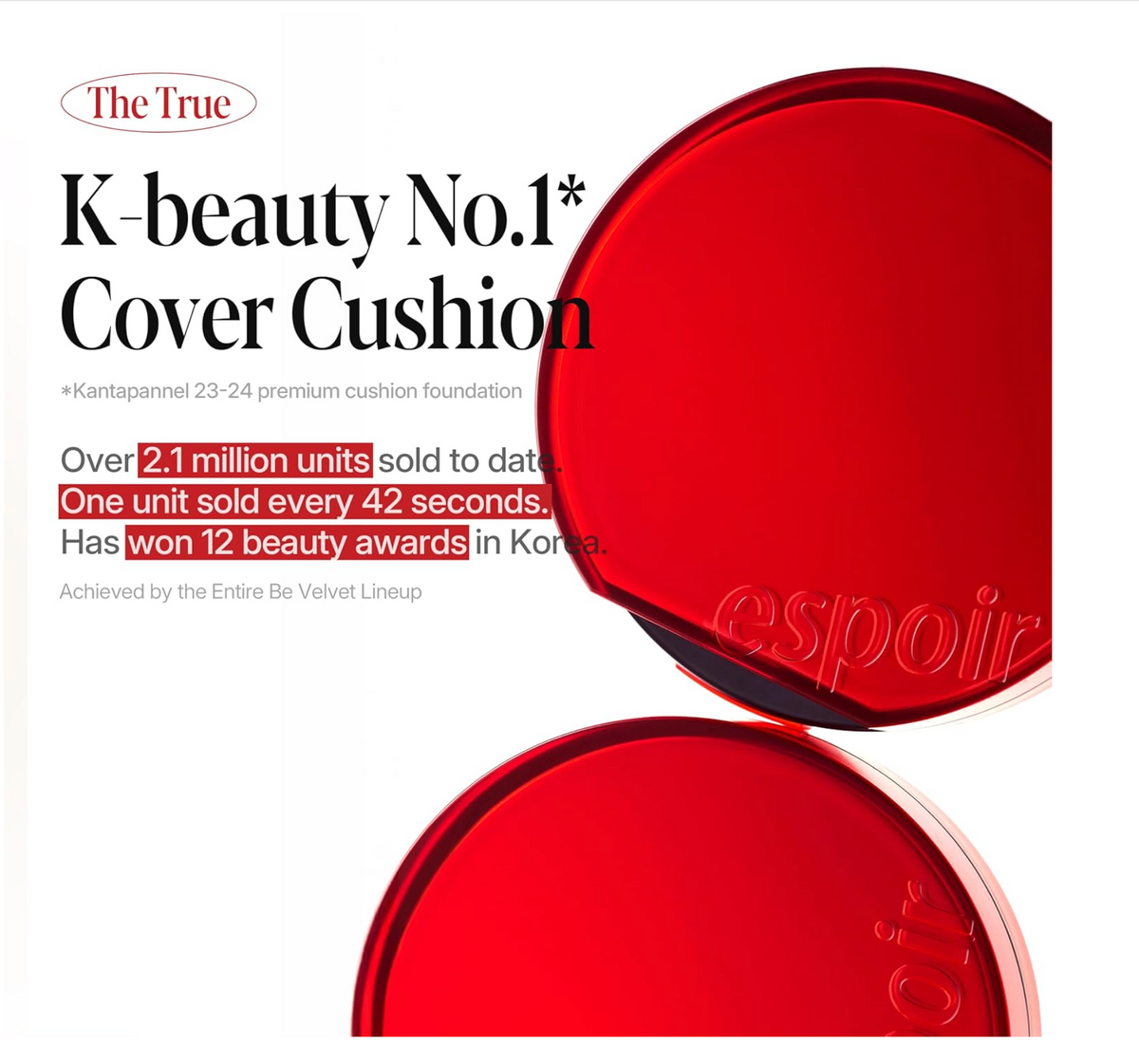 espoir - Pro Tailor Be Velvet Cover Cushion Full New Class Original + Refill