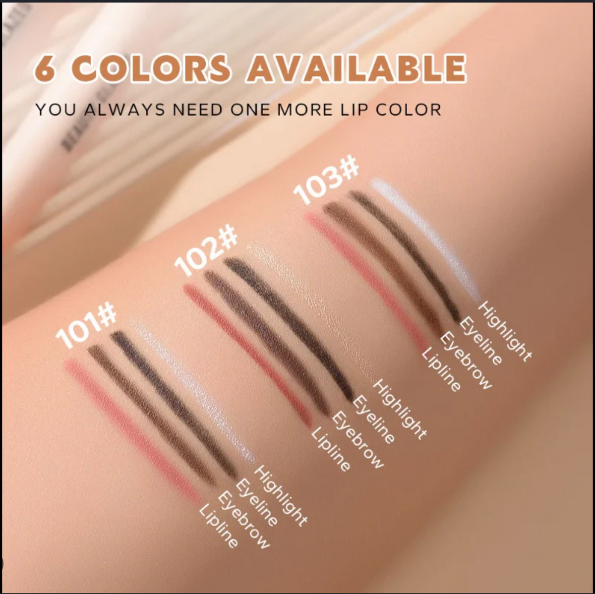 BEAUTY GLAZED - 4 in 1 Makeup Pen (Highlighter / Eyeliner / Eyebrow / Lip Liner #103