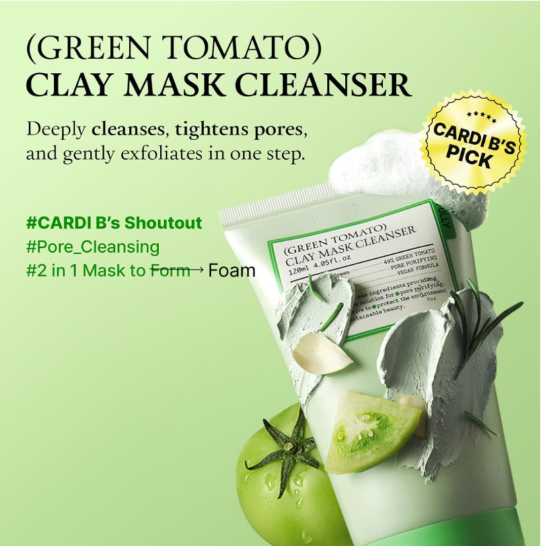 Green Tomato Facial Cleanser Clay Mask | Korea Face Wash Pakistan